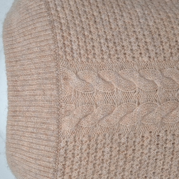 Sleeping On Snow Anthropologie Coastal Off The Shoulder Cable Knit Sweater Sz. L - Picture 11 of 14